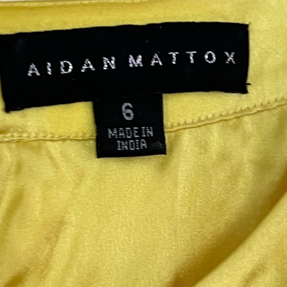 Aidan Mattox Womens Yellow Sequins Dress 6 Prom Homecoming Party Shine Silk Chic - Picture 8 of 17